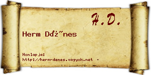 Herm Dénes névjegykártya